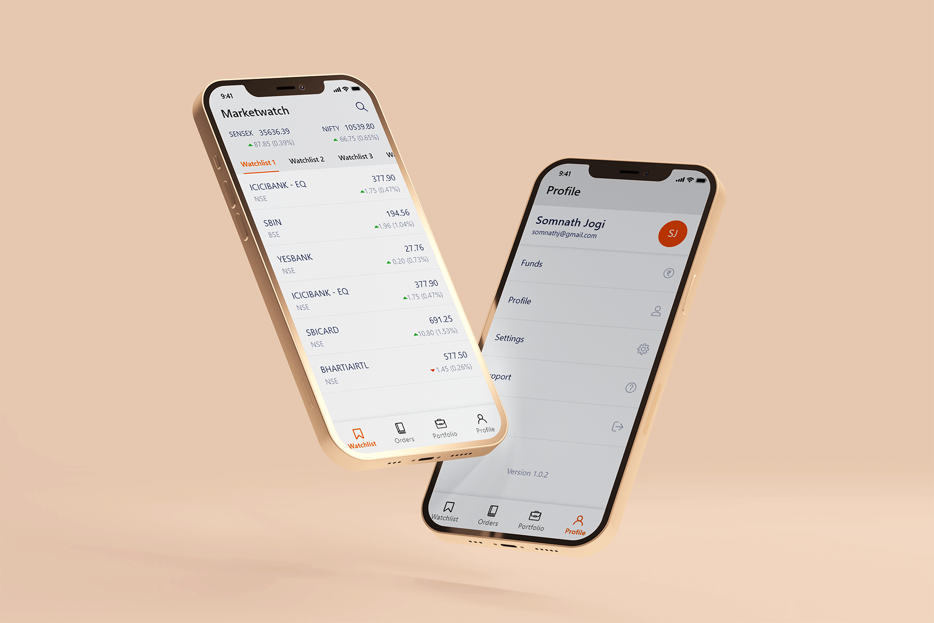 Noren marketwatch and profile screens