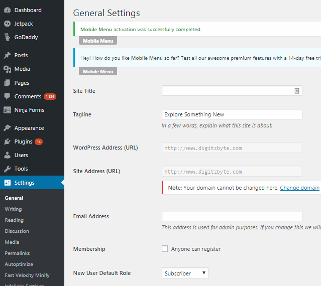 wordpress checklist site address